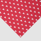 Witte harten patroon rood romantisch tissuepapier (Detail)