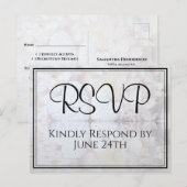 Witte Harten & Pioen Reflecties Bruiloft RSVP Briefkaart (Voorkant / Achterkant)