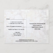 Witte Harten & Pioen Reflecties Bruiloft RSVP Briefkaart (Achterkant)