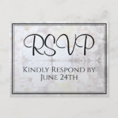 Witte Harten & Pioen Reflecties Bruiloft RSVP Briefkaart (Voorkant)