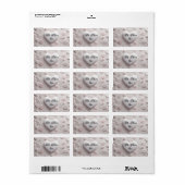 Witte harten (reliëflook) etiket (Full Sheet)