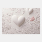 Witte harten (reliëflook) inpakpapier vel (Voorkant 2)