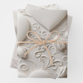 Witte harten (reliëflook) inpakpapier vel (In situ)