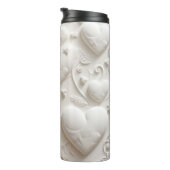 Witte harten (reliëflook) thermosbeker (Geroteerd rechts)