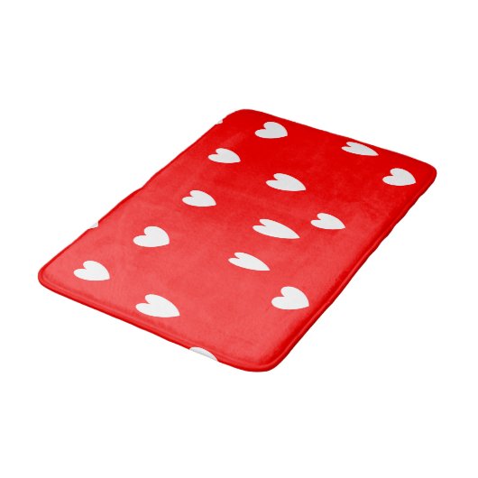 Witte harten rood badmat (Gekanteld)