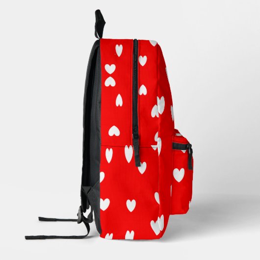 Witte harten rood bedrukte rugzak (Links)