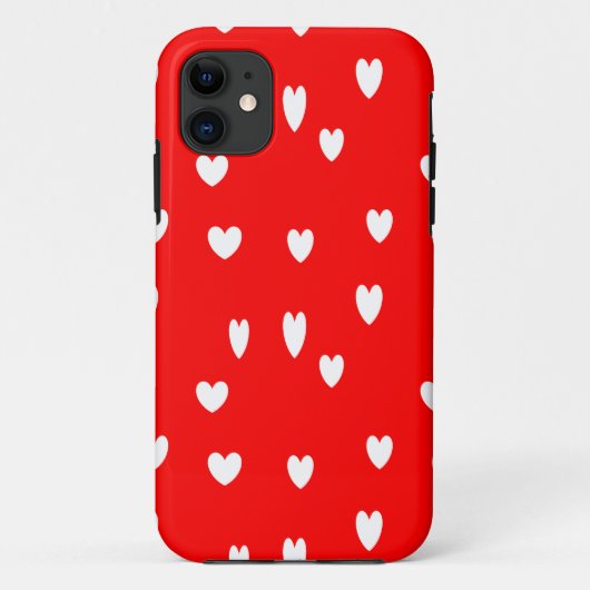 Witte harten rood Case-Mate iPhone case (Achterkant)