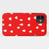 Witte harten rood Case-Mate iPhone case (Achterkant (horizontaal))