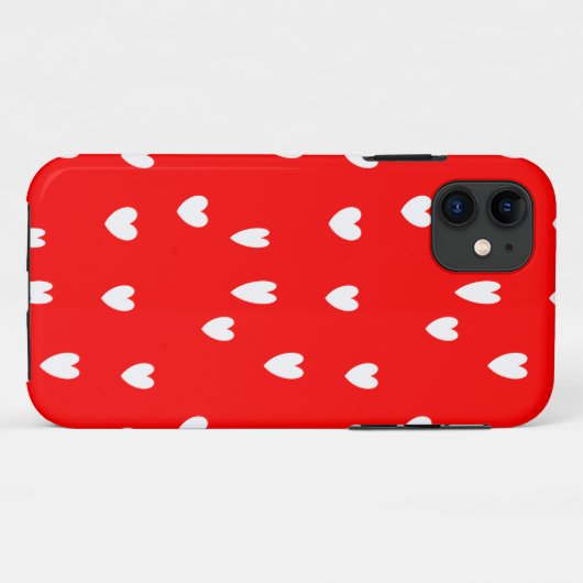 Witte harten rood Case-Mate iPhone case (Achterkant (horizontaal))