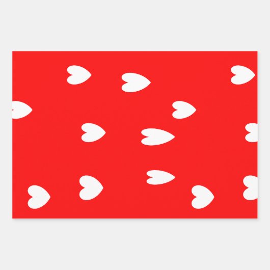 Witte harten rood inpakpapier vel (Voorkant 3)