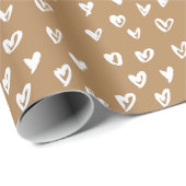 Witte harten verpakkingspapier cadeaupapier (Rol Hoek)