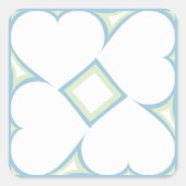 Witte harten vierkante sticker (Voorkant)