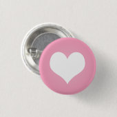 Witte hartflair ronde button 3,2 cm (Voorkant /achterkant)