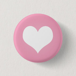 Witte hartflair ronde button 3,2 cm