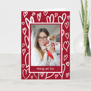 Witte Hartjes Valentijn Fotolijst Feestdagen Kaart