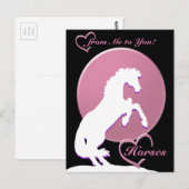 Witte hartpaarden V (roze) Briefkaart (Voorkant / Achterkant)