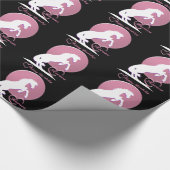 Witte hartpaarden V (roze) Cadeaupapier (Hoek)