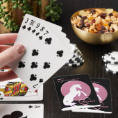 Witte hartpaarden V (roze) Pokerkaarten (Insitu)