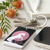 Witte hartpaarden V (roze) Sleutelhanger (Voorkant Rechts)