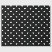 Witte hartpatroon in zwarte steen cadeaupapier (Vlak)