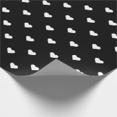 Witte hartpatroon in zwarte steen cadeaupapier (Hoek)