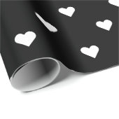 Witte hartpatroon in zwarte steen cadeaupapier (Rol Hoek)