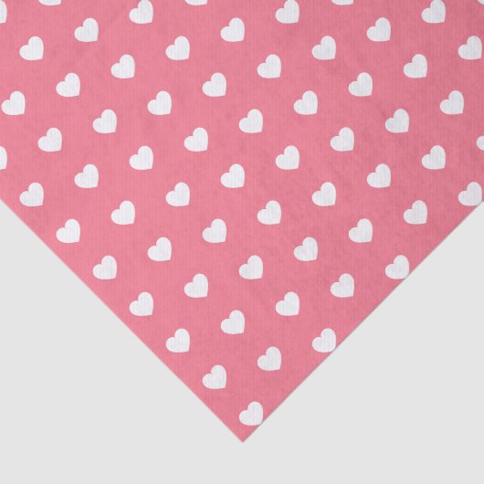 Witte hartpatroon met bewerkbare achtergrondkleur tissuepapier (Detail)