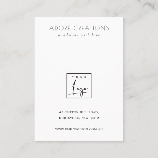 WITTE HARTSCHERM JUBILEUM GIFT EARRING STUD DISPLA PLAATSKAARTJE (Achterkant)