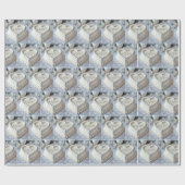 Witte Harttaart Voor Verloofding Cadeaupapier (Vlak)