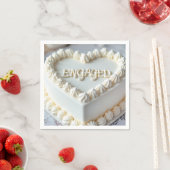 Witte Harttaart Voor Verloving Servet (Insitu)