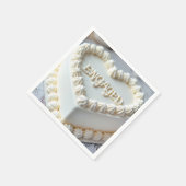 Witte Harttaart Voor Verloving Servet (Hoek)