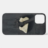 Witte hartvorm op zwart oppervlak Case-Mate iPhone case (Achterkant (horizontaal))