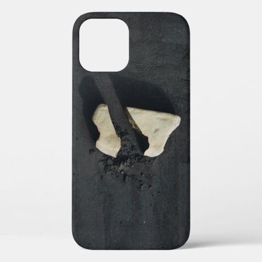 Witte hartvorm op zwart oppervlak Case-Mate iPhone case (Achterkant)