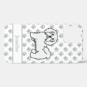 Witte Havanese Cartoonhond Illustratie & Naam Case-Mate iPhone Case (Achterkant (horizontaal))
