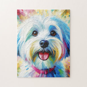 Witte Havanese Hond Acrylprint Geschenk voor honde Legpuzzel