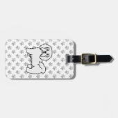 Witte Havanese Mooie Cartoon Hond & Aangepaste Tek Bagagelabel (Voorkant horizontaal)