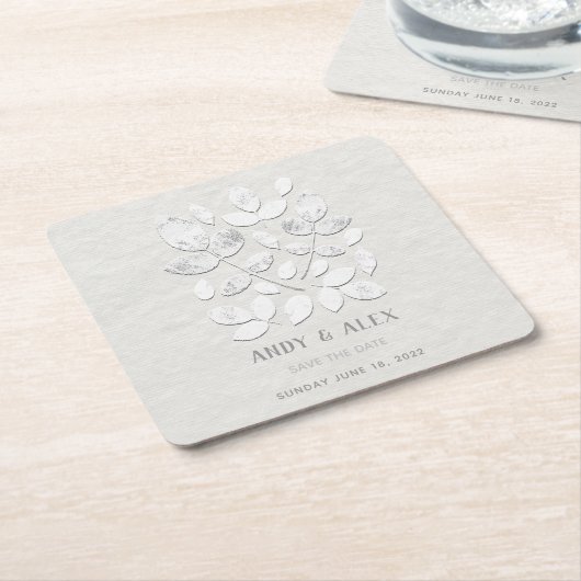 Witte Haven Weddenschap Opslaan Datum Kartonnen Onderzetters (Schuin)