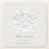 Witte Haven Weddenschap Opslaan Datum Kartonnen Onderzetters (Voorkant)