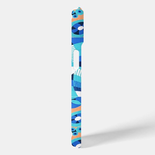 WITTE HAWAII-BLAUWE STROMEN VAN MONOGRAM VAN PLUIM Case-Mate iPhone CASE (Achterkant / Rechts)