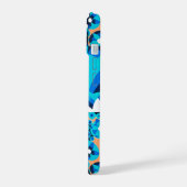 WITTE HAWAII-BLAUWE STROMEN VAN MONOGRAM VAN PLUIM iPhone 15 CASE (Linkerkant)