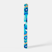 WITTE HAWAII-BLAUWE STROMEN VAN MONOGRAM VAN PLUIM iPhone 15 CASE (Rechterkant)