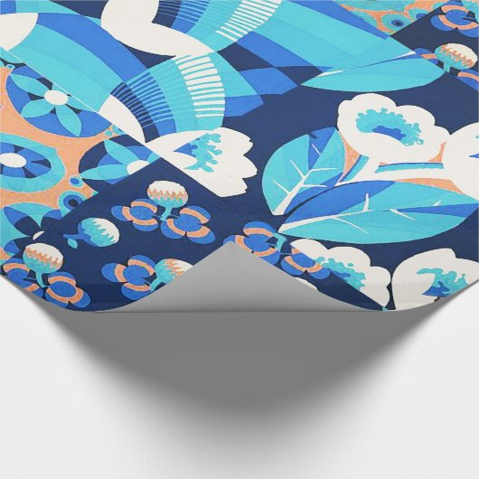 WITTE HAWAII-BLAUWE STROMEN VLOEISPATCHWORK CADEAUPAPIER (Hoek)