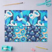 WITTE HAWAII-BLAUWE STROMEN VLOEISPATCHWORK TISSUEPAPIER (Craft)