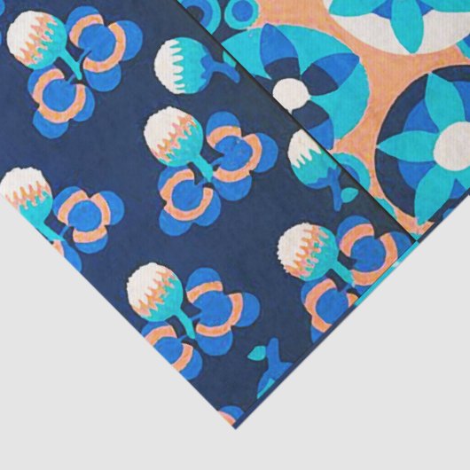 WITTE HAWAII-BLAUWE STROMEN VLOEISPATCHWORK TISSUEPAPIER (Detail)