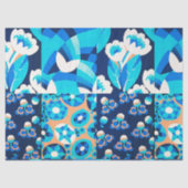 WITTE HAWAII-BLAUWE STROMEN VLOEISPATCHWORK TISSUEPAPIER (Voorkant)