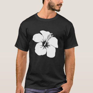 Witte Hawaii Hibiscus Bloem T-shirt