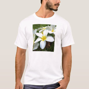 Witte Hawaii Plumeria Bloem T-shirt