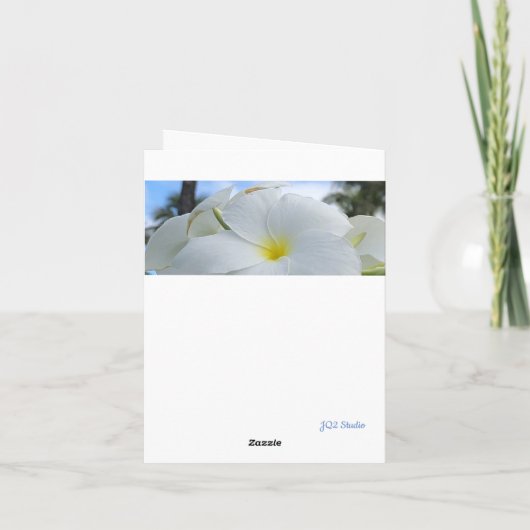 Witte Hawaiiaanse bloemen gevouwen Wenskaart Kaart (Achterkant)