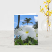 Witte Hawaiiaanse bloemen gevouwen Wenskaart Kaart (Gele Bloem)