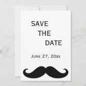 Witte HBT-huwelijk Save The Date-kaart Snor Save The Date (Voorkant)